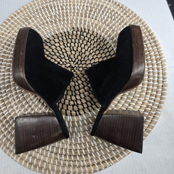 Black Suede Platform Mules 7 - Picture 4 of 12